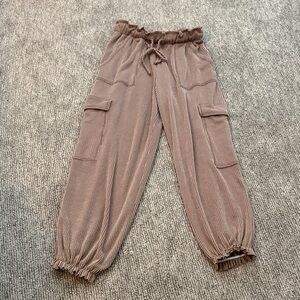 Three Bird Nest Mauve-Brown Cargo Jogger Pants